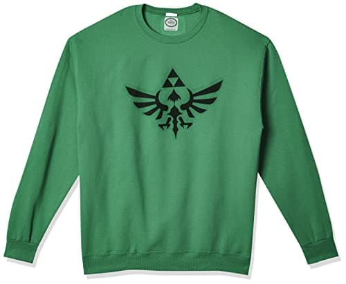 Image of Nintendo The Legend of Zelda Triumphant Triforce Shirt, Green//Crew Fleece, X-Large