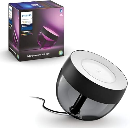 Image of Philips Hue Iris White and Colour Ambiance LED Smart Table Light [Black - Iris only] with Bluetooth, Works with Alexa, Google Assistant and Apple Homekit