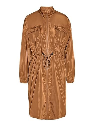 Image of Noisy may Women's Nmsky L/S String Long Jacket Fwd Noos raincoat, Rubber/detail: black trim, XS