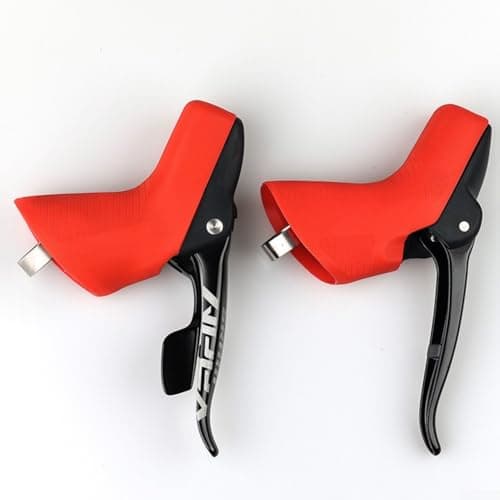 Image of Yhenlovtt Silicone Brake Lever Hoods Covers for Road For Bike, Replacement Gear Shift Cover Compatible with Apex, Rival, and RED Series, Dur(RED)