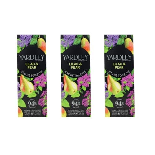 Image of Yardley London Lilac & Pear Eau de Toilette, Vegan and Cruelty Free, 125ml, Pack of 3