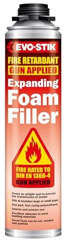 Image of EVO-STIK Fire Retardant Expanding Gun Applied Foam Filler, Fire Rated, Fills and Insulates Large or Small Gaps, Excellent Adhesion, Gun Application, Pink, 700ml
