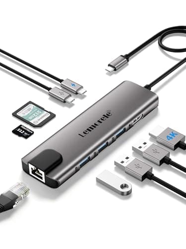 Image of Lemorele Aluminium USB C Hub Docking Station 9 in 1 mit Gigabit Ethernet, 4K HDMI, 100W PD,3 USB-A, USB-C-Daten, SD/TF, Docking Station for MacBook Air/Pro, Windows, Switch, Chromecast