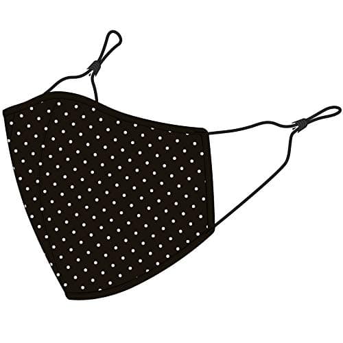 Image of 3D reusable face covering, printed microdot black/white