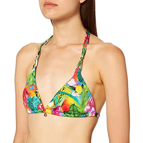 Image of Banana Moon Women's Yero Tropicool Bikini Top, Blue (Bleu Tropicool/Limonada Hrm56), 8 UK (Manufacturer size: 36)