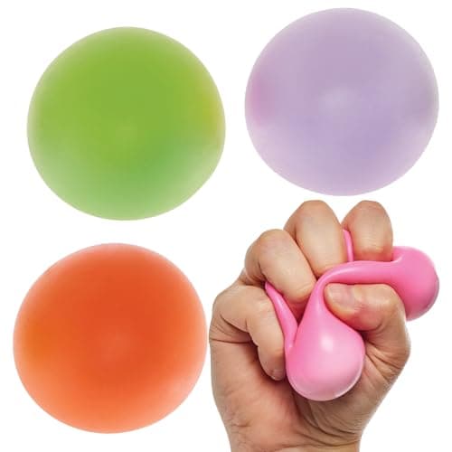 Image of Baker Ross FN483 Squishy Sensory Balls - Pack of 4, Fidget Toys for Kids, Party Bag Fillers for Kids
