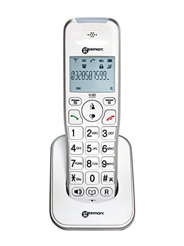 Image of Geemarc Amplidect 295 HS - Additional Handset for Geemarc Amplidect Range with Extra Large Buttons - Main Base Unit Required - Low to Medium Hearing Loss - Hearing Aid Compatible - UK Version, White