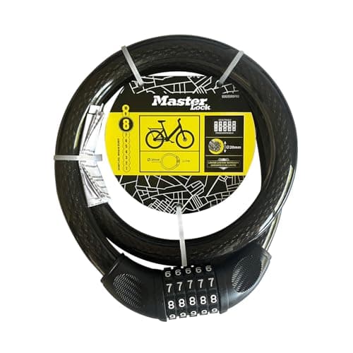 Image of Master Lock 8282EURDPRO Bike Cable Lock with Combination Lock, 1m Cable, Black