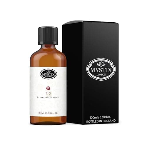 Image of Mystix London | Pig Chinese Zodiac Essential Oil Blend 100ml | 100% Pure & Natural | Aromatherapy for Knowledge & Kindness | Basil, Cedarwood, Clary Sage, Lavender, Orange, Tangerine | Vegan, GMO Free