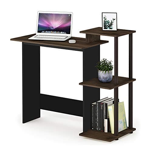 Image of Furinno Efficient Home Laptop Notebook Computer Desk, Study Desk, Writing Desk, Columbia Walnut/Brown