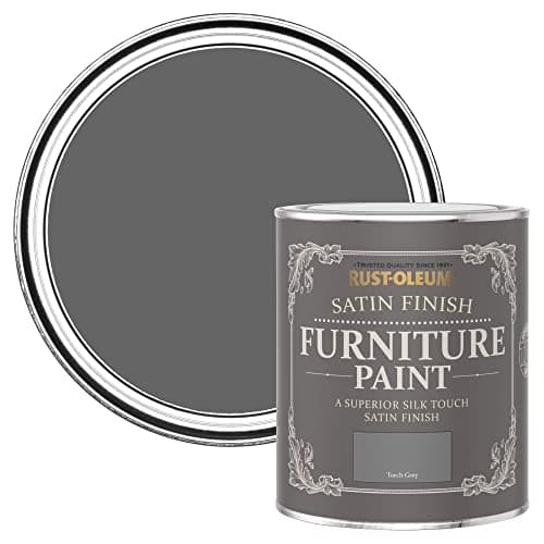 Image of Rust-Oleum Grey Furniture & Skirting Board Paint in Satin Finish - Torch Grey 750ml