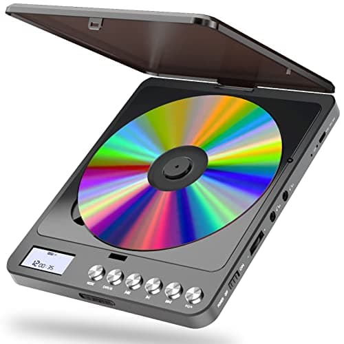 Image of Portable CD Player with Built-in Speakers, Rechargeable CD Player with Double Headphone Jack, Anti-Skip Personal Compact CD Player for Car & Home & Travel