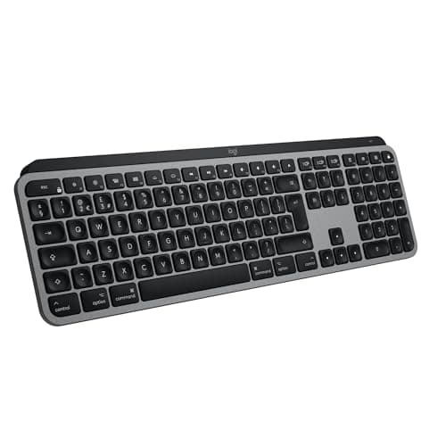 Image of Logitech MX Keys S for Mac, Wireless Keyboard, Fluid, Precise Laptop-Like Typing, Programmable Keys, Backlit, Bluetooth USB C Rechargeable for MacBook Pro, Macbook Air, iMac, iPad, QWERTY UK - Grey