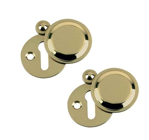 Image of Stormguard Keyhole Cover Escutcheon Covered Plate Draught Excluder Lock Cover Victorian (2, Gold)