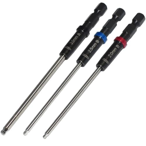 Image of MIP Metric Ball End Set 9616 (2.0mm, 2.5mm, 3.0mm) – Speed Tip 1/4" Drive Hex Allen Driver Bits and Wrenches for RC Car Repairs – Gen 2 Tools – Made in USA