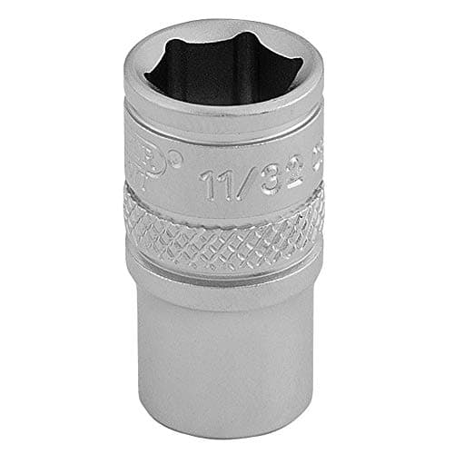 Image of Draper 16523 1/4" Square Drive Micro Satin Chrome Imperial Socket, 11/32" Size