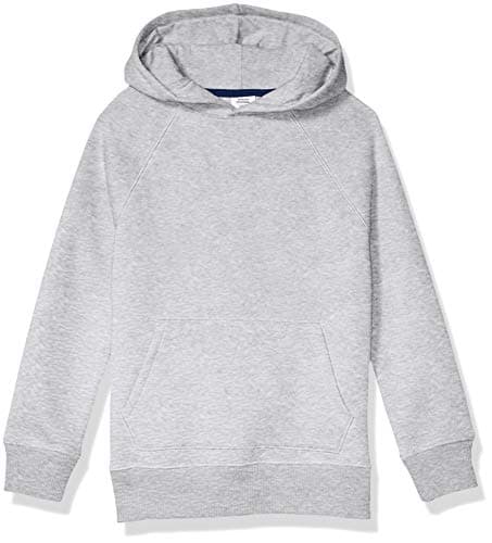 Image of Amazon Essentials Boys' Fleece Sweater Hoodie Sweatshirts, Light Grey Heather, 11-12 Years
