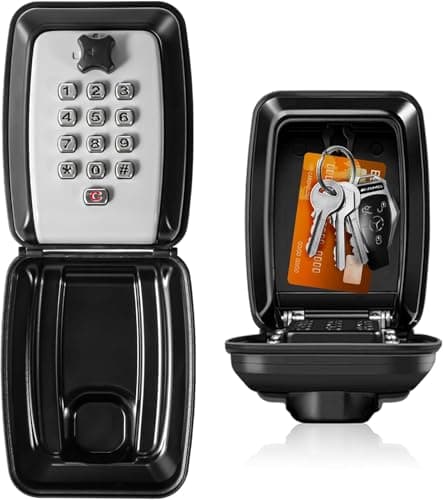 Image of CDC DIGI Key Cabinet Safe Box Wall Mounted-Key Lock Box Outdoor Key Safe Lock Box Heavy Duty Waterproof Key Storage Box for Home Office Industries Vehicles