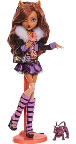 Image of Monster High Clawdeen Wolf Boo-Riginal Creeproduction Doll with Stand & Accessories, Black (HGC30)