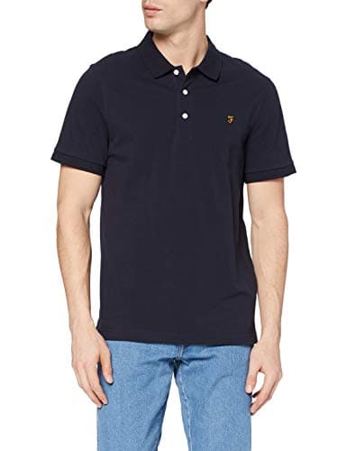 Image of Farah Men's Blanes Polo Shirt, True Navy, L UK