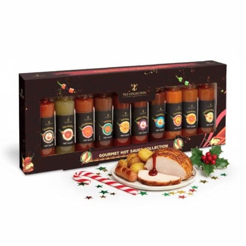 Image of Hot Sauce Gift Set | 10 Bottles Hot Sauce Gift Sets for Men | Chilli Sauce Gift Set | Christmas Gifts For Men Women Adult | Christmas Food Gifts for Men | Cooking Gifts Spicy Sauces Chef Gifts Xmas