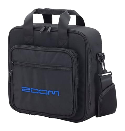 Image of Zoom CBL-8 Carrying Case for LiveTrak L-8 Digital Mixer and Recorder – Protection and Transport for Podcast and Music Equipment, Black with Blue Interior
