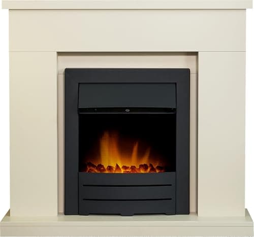Image of Adam Lomond Fireplace in Stone Effect with Colorado Electric Fire in Black, 39 Inch