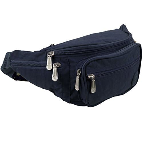 Image of Mens Ladies Lorenz Nylon Bum Bag Fanny Pack 6 Colours Travel Raves Holiday - Navy