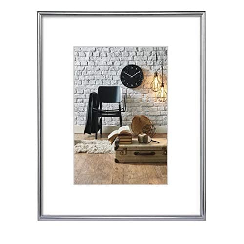 Image of Hama 9 x 13 cm Plastic Sevilla Décor Photo Frame, Silver Matt