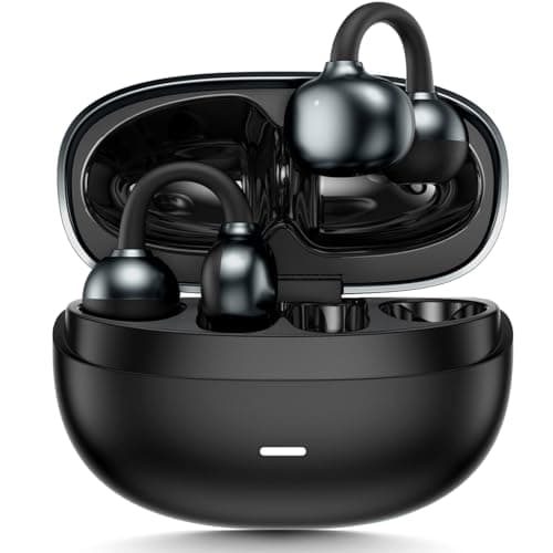 Image of Shovira Open-Ear Earbuds, Clip-On Bluetooth 6.0 Headphones, Open-Ring Design Over-The-Ear Earphones, IP67 Waterproof, 48H Playtime, True Wireless Earbuds for Running, Sports, Phone Calls, and Music