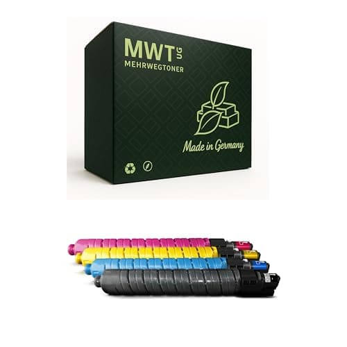 Image of Mehrwegtoner Toner Cartridge Compatible with Ricoh Aficio MPC3002 MPC3502 Replaces 841651-841654 Set of 4