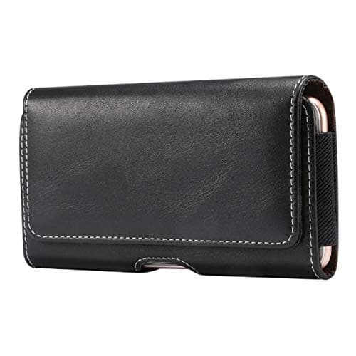 Image of DFV mobile - Horizontal Leather Holster with Belt Loop for Kodak Ektra Smartphone (2016) - Black