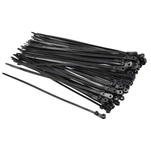 Image of TA-VIGOR 80Pcs Screw Mount Head Nylon Cable Ties, 4.8mm x 200mm Reusable Cable Nylon Zip Ties Wire Strap with Screw Hole for Indoor & Outdoor Use