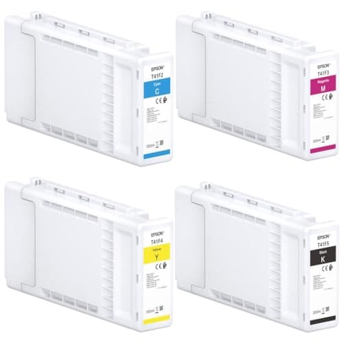 Image of Epson Original XXL Ink Cartridges (Each Ink Cartridge 350 ml) Multipack Black T41F5 + T41F2, T41F3, T41F4 Cyan, Magenta, Yellow for SureColor SC-T3400, SC-T3405, SC-T5400, SC-T5405