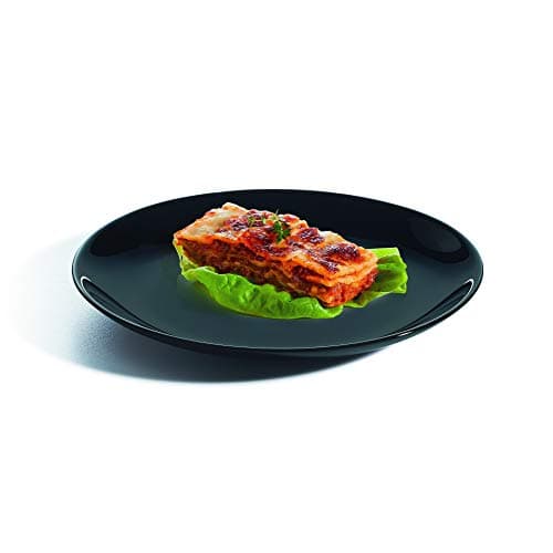 Image of Luminarc Diwali Round 18pc Opal Glass Dinner Set Dinnerware Tableware Plates (6X Dessert Plates, Black)