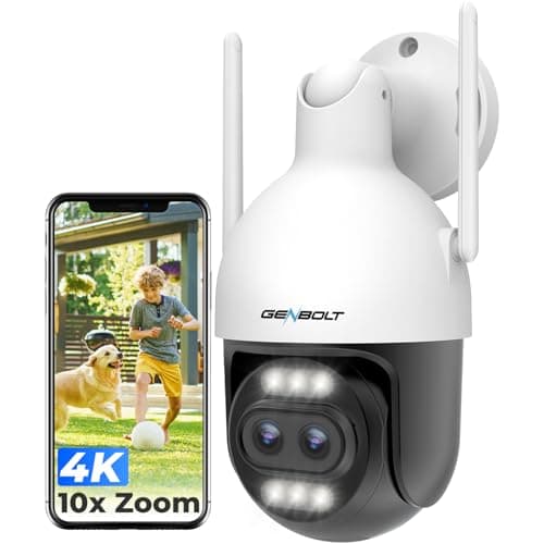 Image of GENBOLT 4K WiFi Security Camera Outdoor with PoE, 8MP Dual lens CCTV Camera IP Home Surveillance with 10X Hybrid Zoom, Auto Tracking Human/Vehicle Detection (2.4&5GHz)