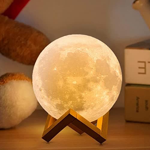 Image of ACED Moon Lamp Upgrade 128 Colors, 3D Printing Night Light with Remote & Touch Control and USB Rechargeable Gift for Her Him Kids Women Men Birthday