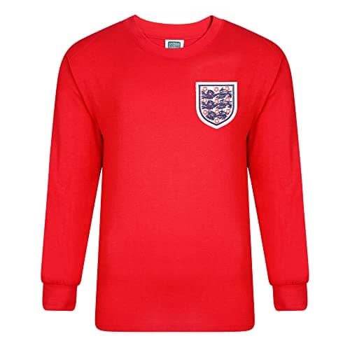 Image of Score Draw England 1966 World Cup Final No 6 Retro Shirt Red Small Cotton
