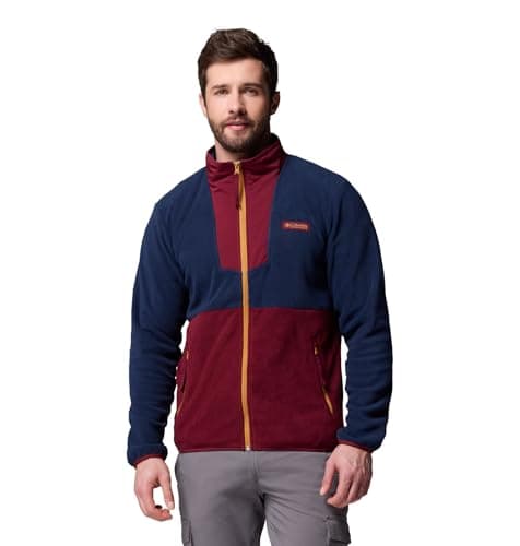 Image of Columbia Men's Sequoia Grove Full Zip Fleece, Full Zip Fleece Jacket, Rich Wine/Collegiate Navy, S