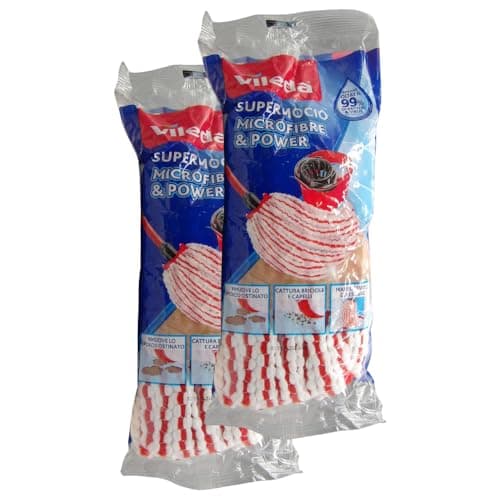 Image of Vileda Supermop Microfibre and Power, Multi-Colour, 7 x 14 x 40 cm