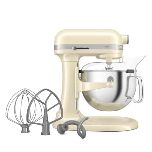 Image of KitchenAid Artisan 5KSM60SPX 5.6L Bowl-Lift Stand Mixer, 11 Speeds & Soft Start, Heavy Duty Full Metal Construction, Kneads 3.7kg Dough, Makes 11 Dozen Cookies, Almond Cream