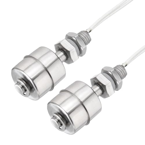 Image of sourcing map Stainless Steel Float Switch, 45mm Rod 110V DC 0.5A Vertical Water Level Sensor M10 Thread Single Tank Liquid Level Controller for Pump/Alarm 2 Pcs