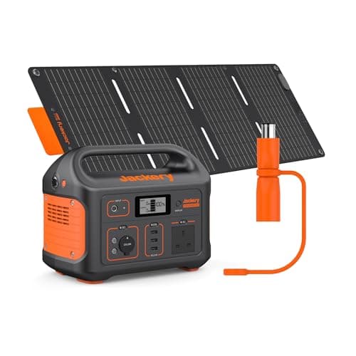 Image of Jackery Explorer 500 Portable Power Station, 518Wh Battery, 500W AC Output, Solar Generator with 40Wmini Solar Panel & Cable