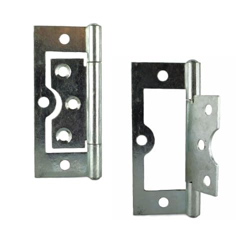 Image of Merriway BH03828 (2 Pcs) Bright Zinc Plated Flush Hinge, 75 mm (3 inch) - Pack of 2 Pieces