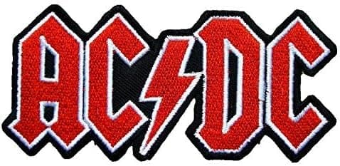 Image of PSL AC DC Rock Band t Shirts Logo Embroidery Iron on Patch Rock n Roll Clothing Decor, red, black