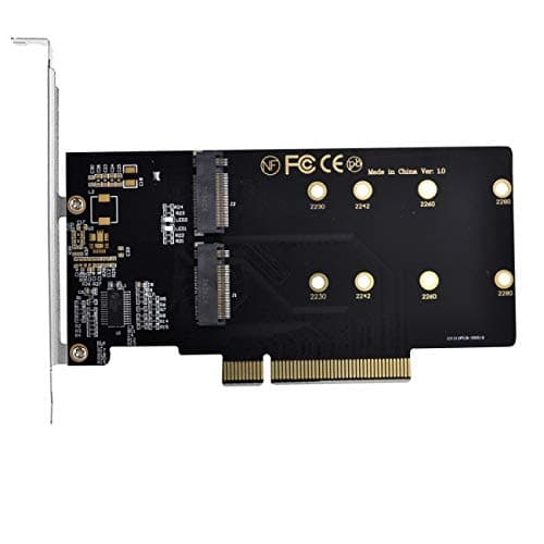 Image of NFHK Dual 2X NVME M.2 AHCI to PCIE Express 3.0 Gen3 X8 X16 Raid Card VROC Raid0 Hyper Adapter