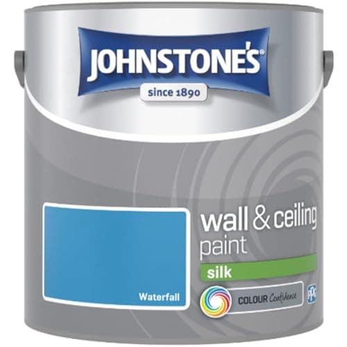 Image of Waterfall Johnstone’s Wall & Ceiling Silk Paint 2.5L – Smooth Silk Finish, Excellent Coverage, Quick Dry, Low Odour Interior Paint for Walls & Ceilings
