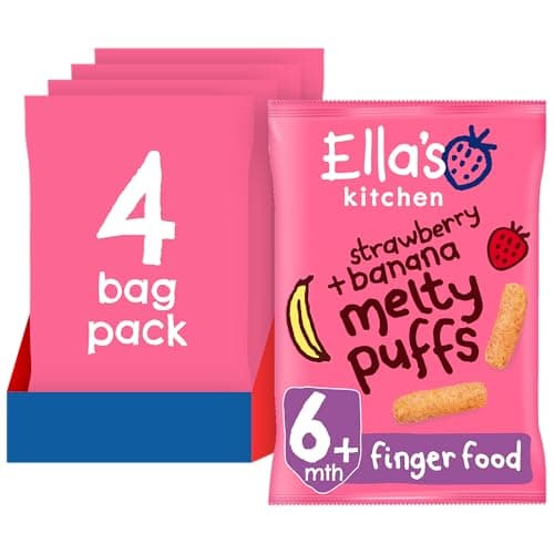 Image of Ella's Kitchen Organic Strawberry & Banana Melty Puffs (4 x 20g)