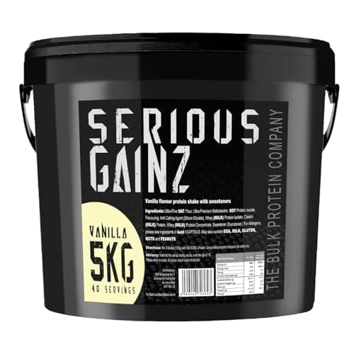 Image of The Bulk Protein Company, SERIOUS GAINZ - Whey Protein Powder - Weight Gain, Mass Gainer - 30g Protein Powders (Vanilla, 5kg)