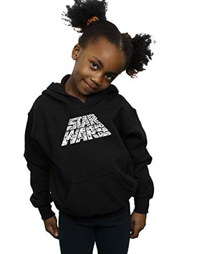 Image of Absolute Cult Star Wars The Rise Of Skywalker Trooper Filled Logo Girls Hoodie Black 9-11 Years